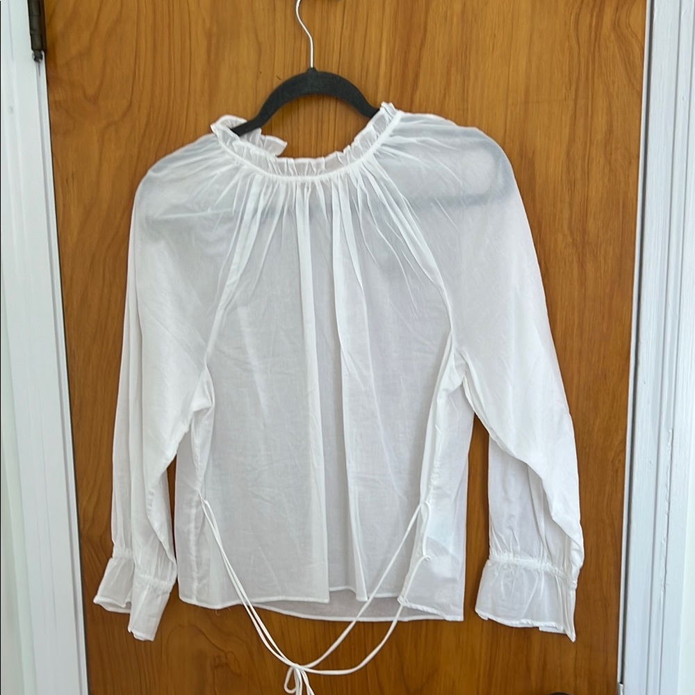 White Ruffled Women's Top